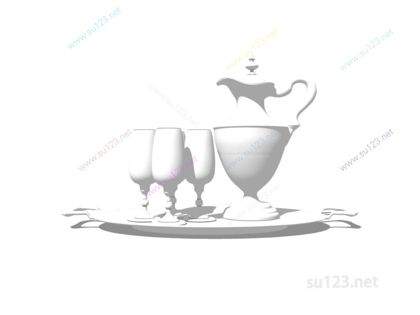 茶具茶壶茶杯子 (2)SU模型
