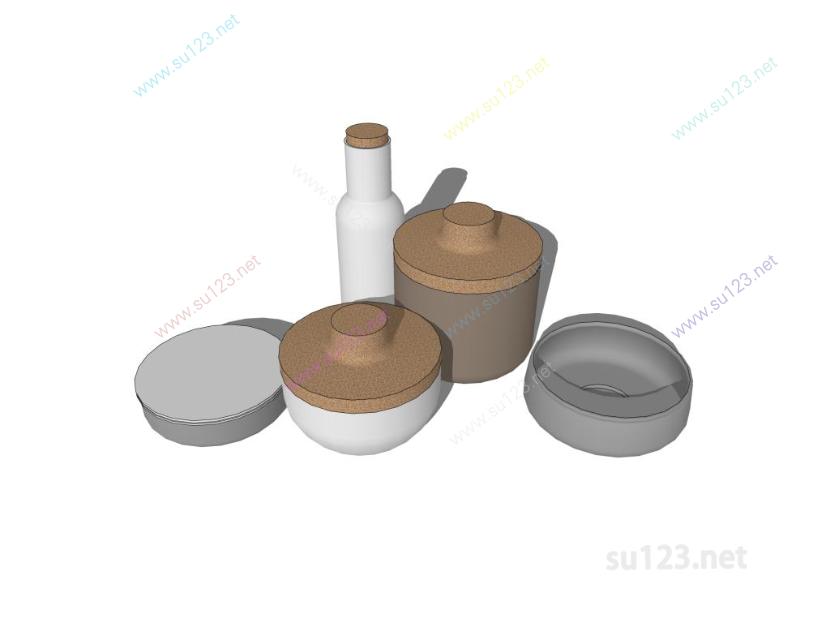 花瓶罐子瓷器摆件 (13)SU模型草图大师sketchup模型