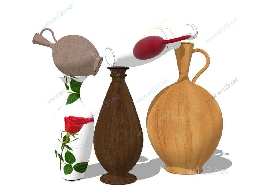 花瓶罐子瓷器摆件 (4)SU模型
