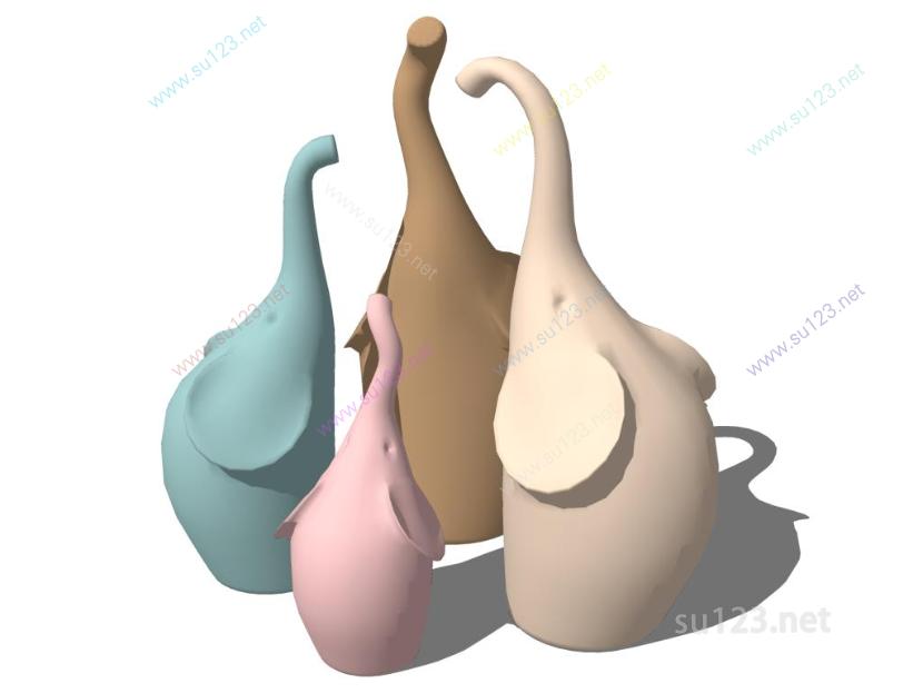 花瓶罐子瓷器摆件 (1)SU模型草图大师sketchup模型