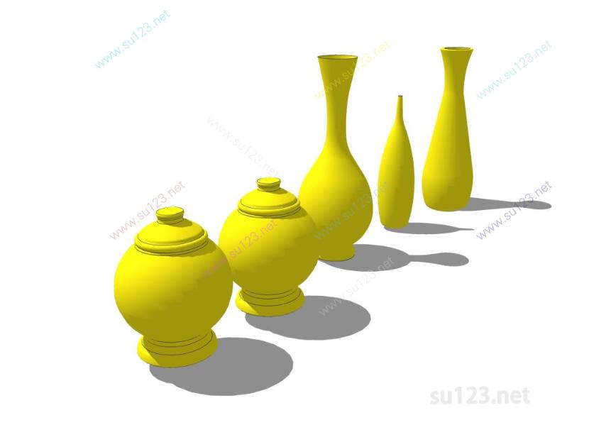 花瓶罐子瓷器摆件 (34)SU模型草图大师sketchup模型