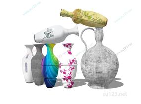 花瓶罐子瓷器摆件 (5)SU模型