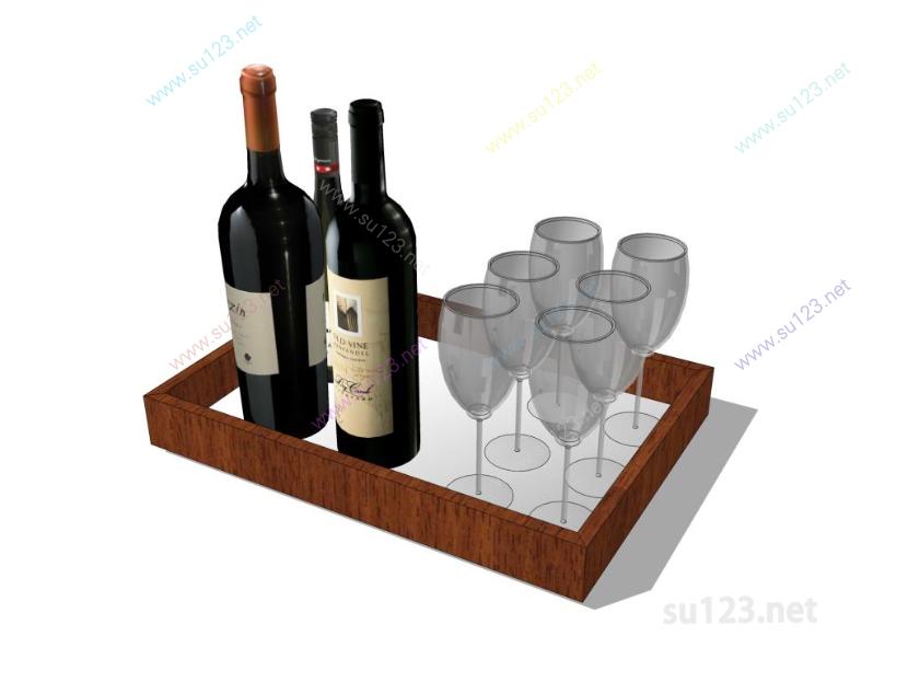 葡萄酒红酒杯SU模型