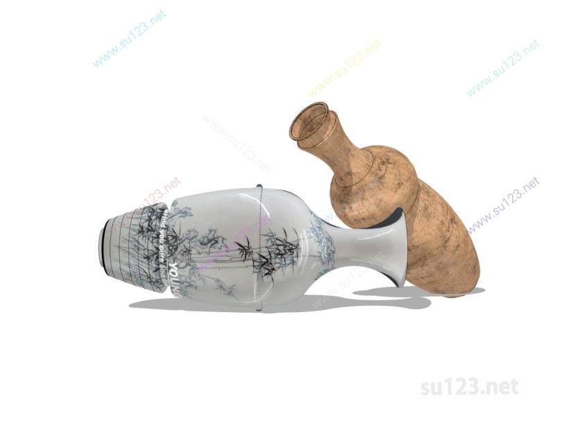 花瓶罐子瓷器摆件 (3)SU模型