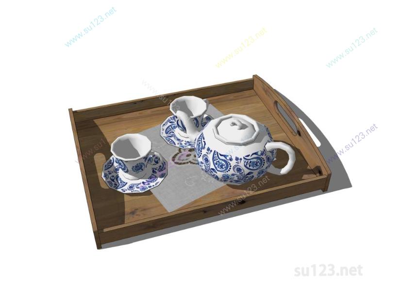 茶具茶壶茶杯子 (1)SU模型
