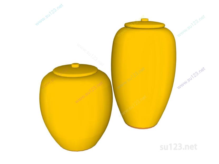 花瓶罐子瓷器摆件 (14)SU模型