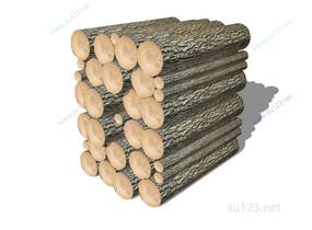 木材木头摆件 (7)SU模型