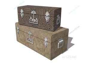 宝物箱收纳箱行李箱 (4)SU模型