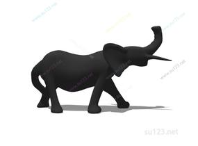 大象摆件SU模型