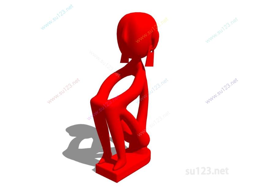 人物雕塑摆件 (2)SU模型