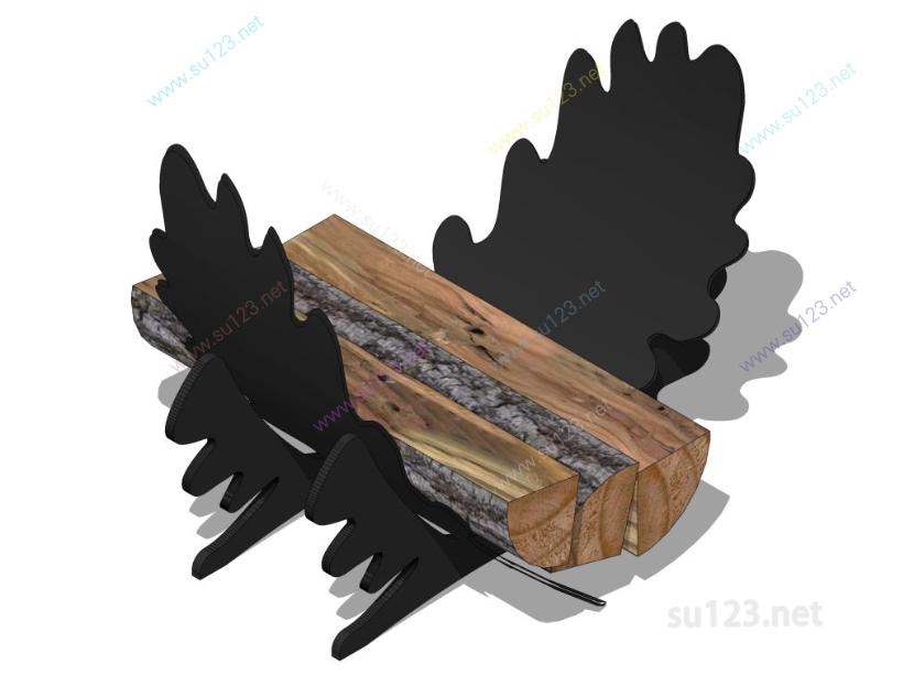 木材木头摆件 (1)SU模型