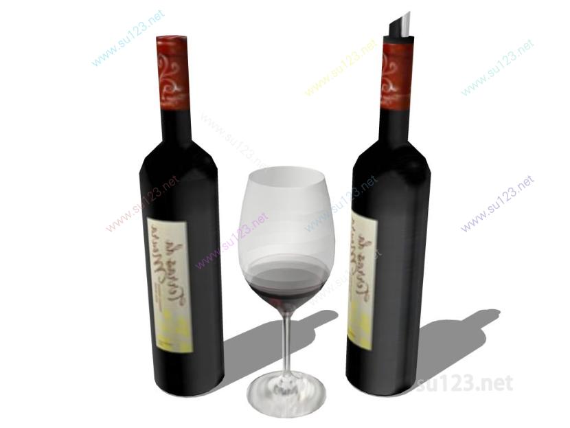 洋酒瓶红酒 (21)SU模型