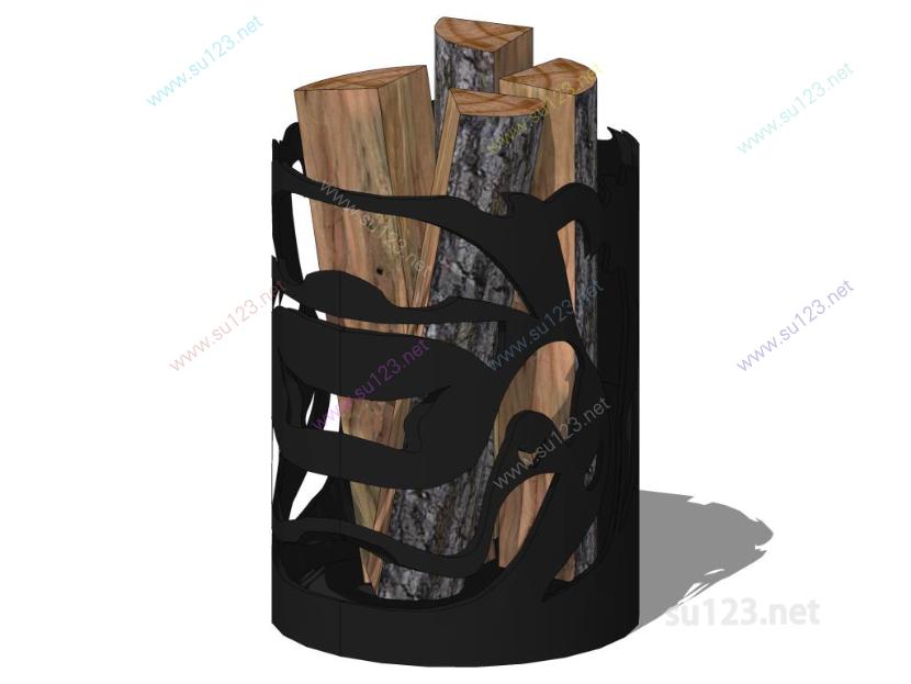 木材木头摆件 (6)SU模型