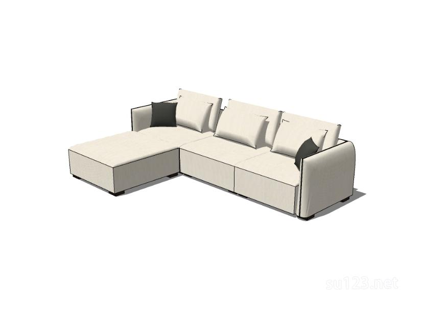 L型沙发9SU模型