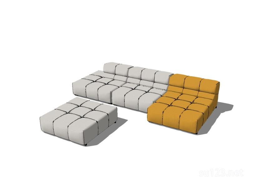 L型沙发4SU模型