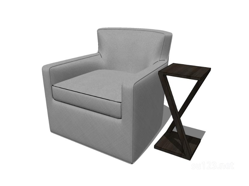 单人沙发2SU模型