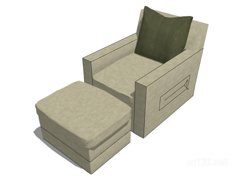 单人沙发17SU模型草图大师sketchup模型