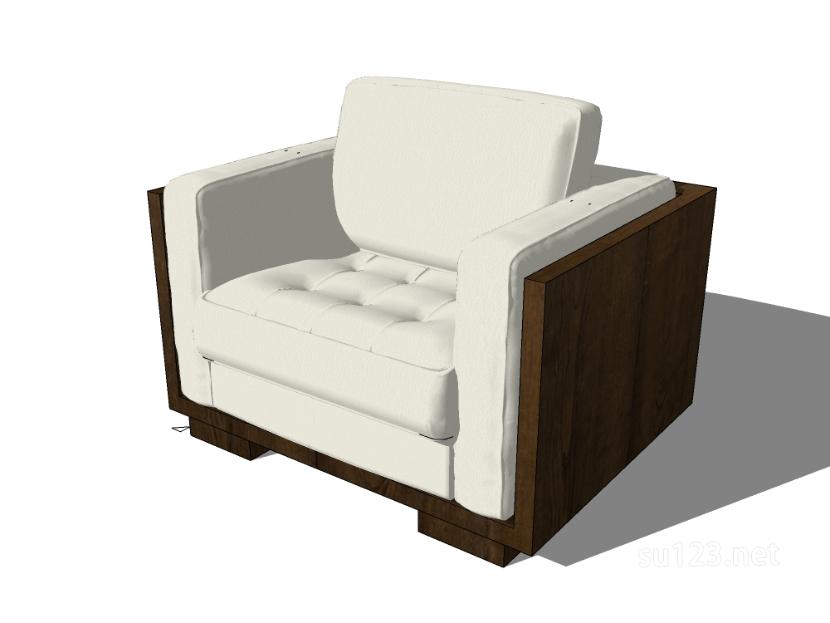 单人沙发55SU模型草图大师sketchup模型