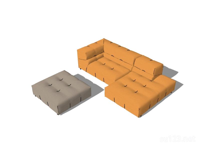 多人沙发68SU模型