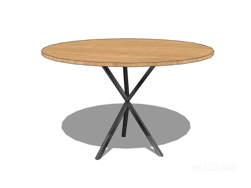 圆餐桌4SU模型