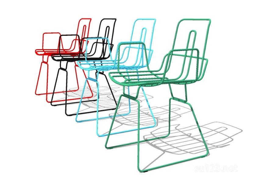 扶手椅子单椅27SU模型