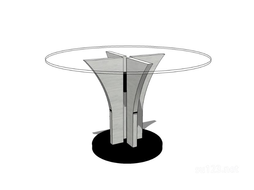 圆餐桌29SU模型