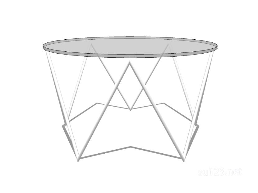 圆餐桌7SU模型