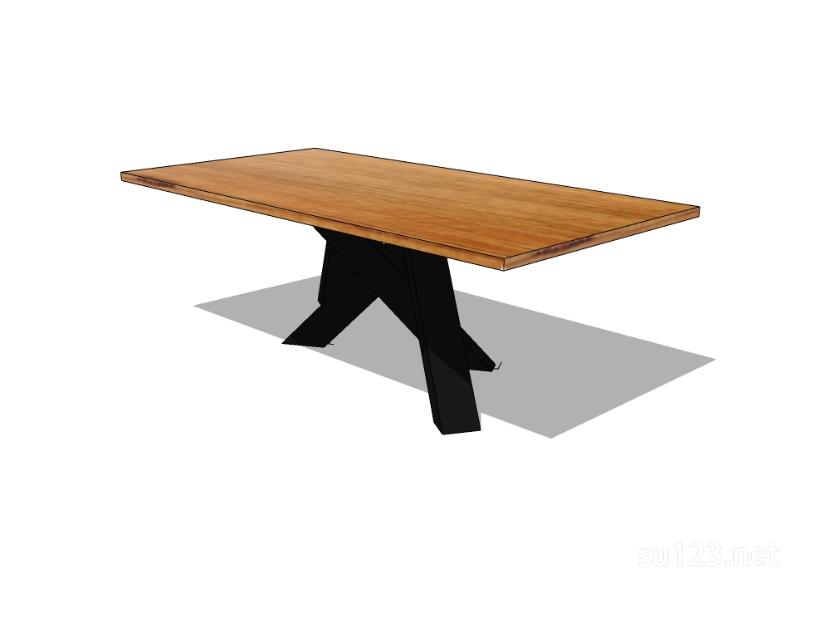 方餐桌7SU模型