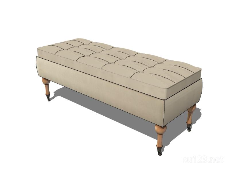 床尾椅10SU模型