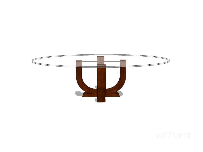 圆餐桌24SU模型