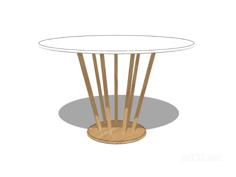 圆餐桌14SU模型
