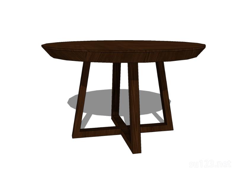 圆餐桌18SU模型