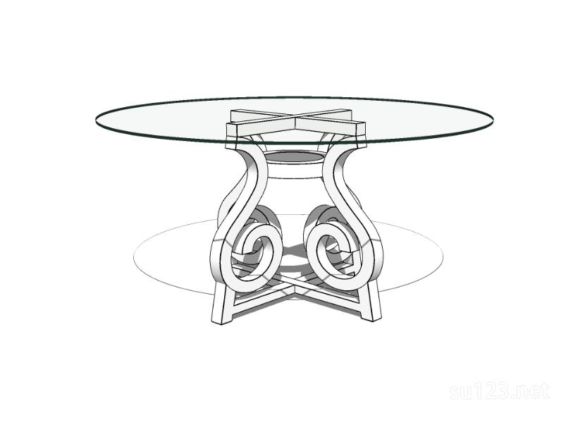 圆餐桌15SU模型草图大师sketchup模型