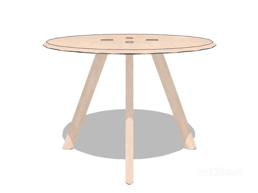 圆餐桌20SU模型