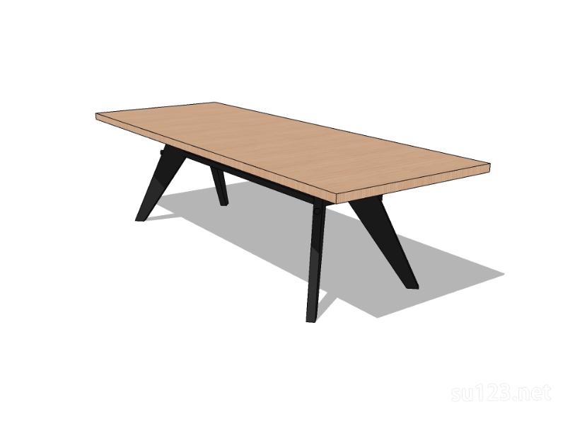 方餐桌14SU模型草图大师sketchup模型