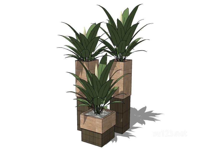 植物盆栽28SU模型