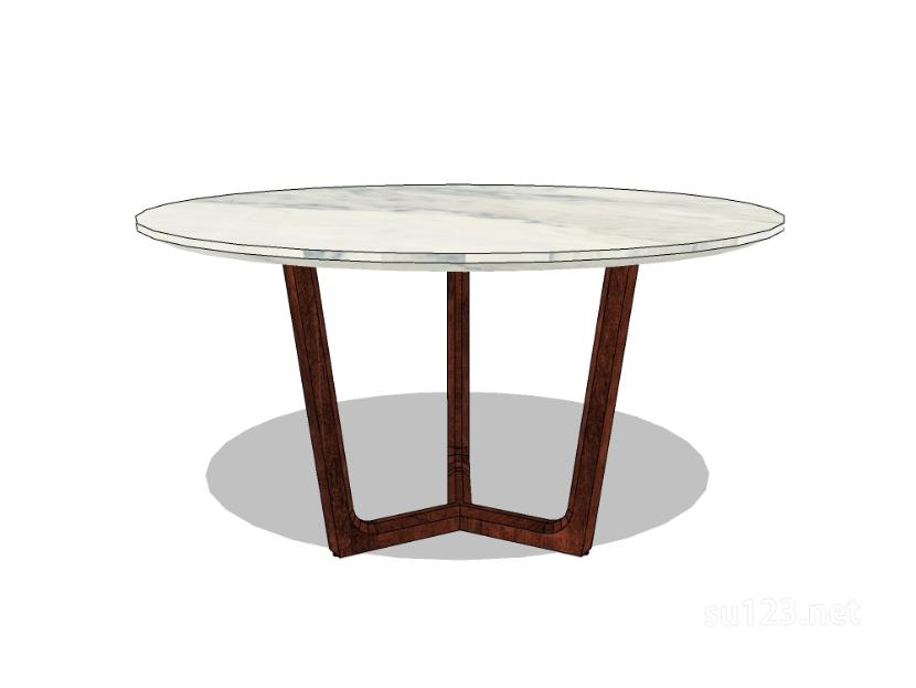 圆餐桌34SU模型