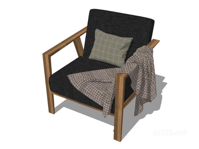 扶手椅单椅2SU模型