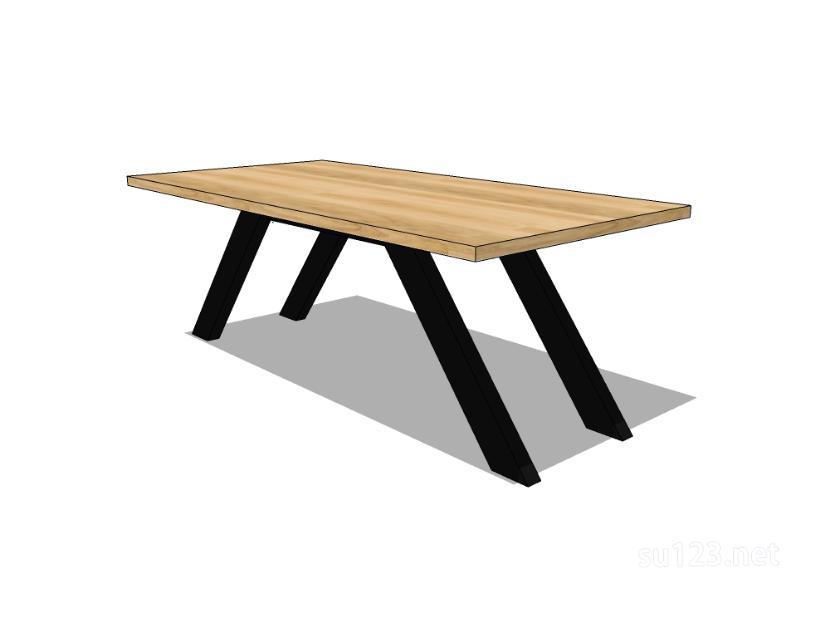 方餐桌45SU模型