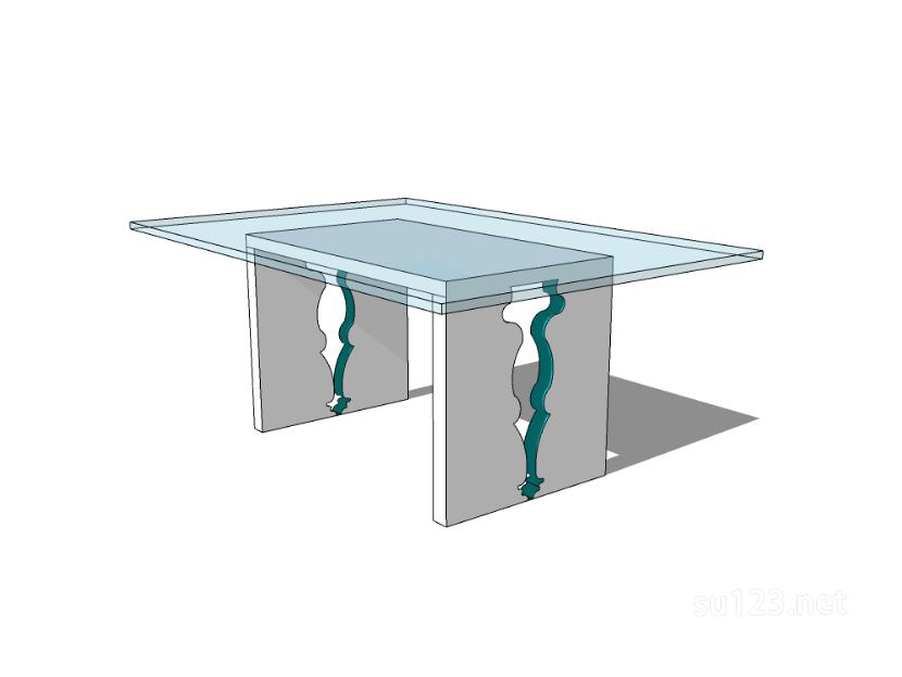 方餐桌37SU模型草图大师sketchup模型