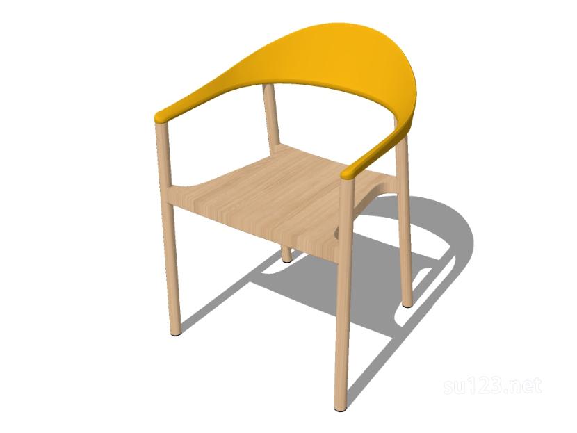 扶手椅子单椅33SU模型