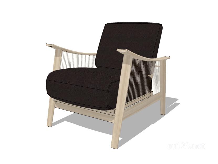 扶手椅单椅25SU模型草图大师sketchup模型