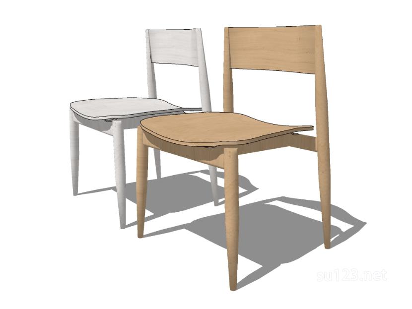无扶手椅子单椅48SU模型