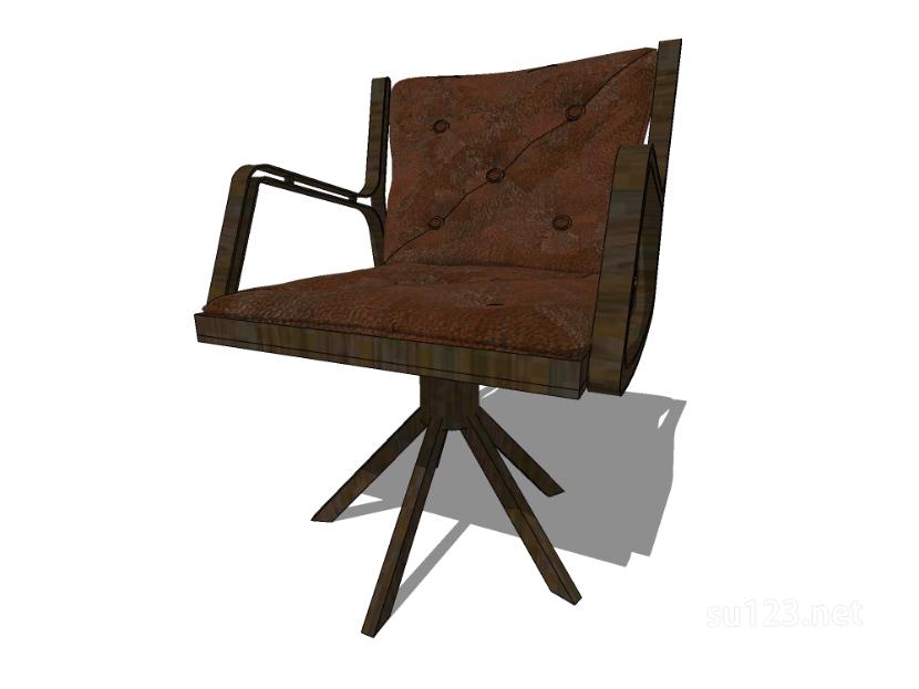 扶手椅子单椅19SU模型