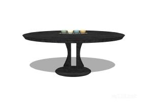 圆餐桌9SU模型