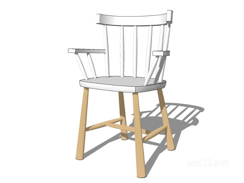 扶手椅子单椅26SU模型