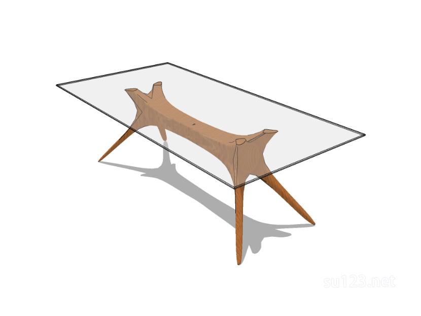 方餐桌55SU模型草图大师sketchup模型