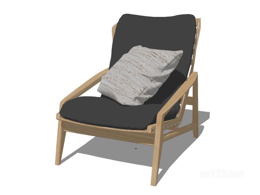 扶手椅子单椅32SU模型