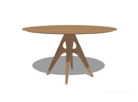 圆餐桌13SU模型