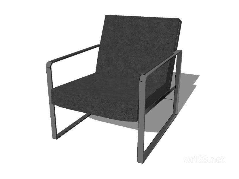 扶手椅子单椅25SU模型